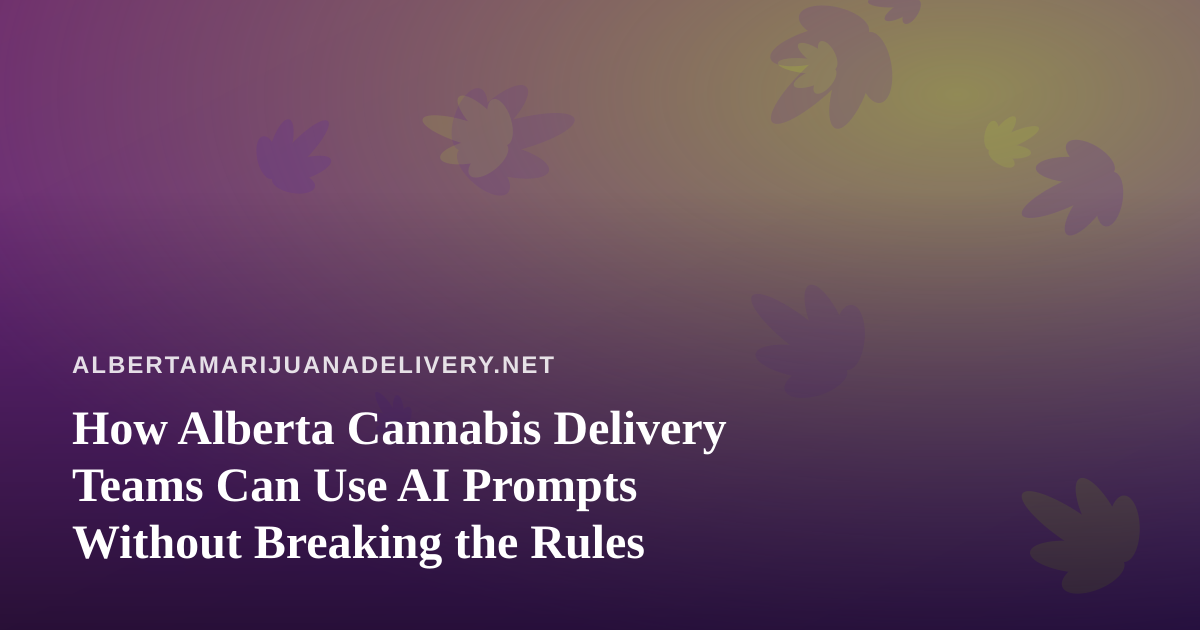 How Alberta Cannabis Delivery Teams Can Use AI Prompts Without Breaking the Rules