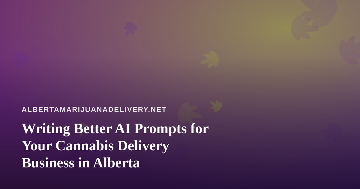 Writing Better AI Prompts for Your Cannabis Delivery Business in Alberta